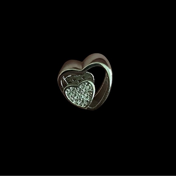 Hearts love charm with cubic zirconia stones - Picture 4 of 4